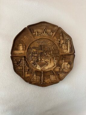Vintage German 3D Carved Resin Wall Plate Berchtesgaden